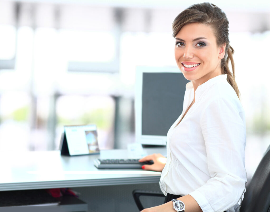 business woman at desk