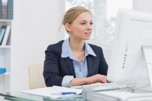 business woman on computer