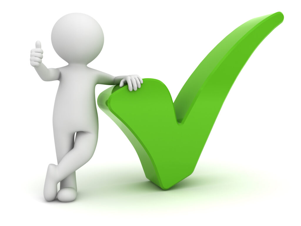 big green checkmark